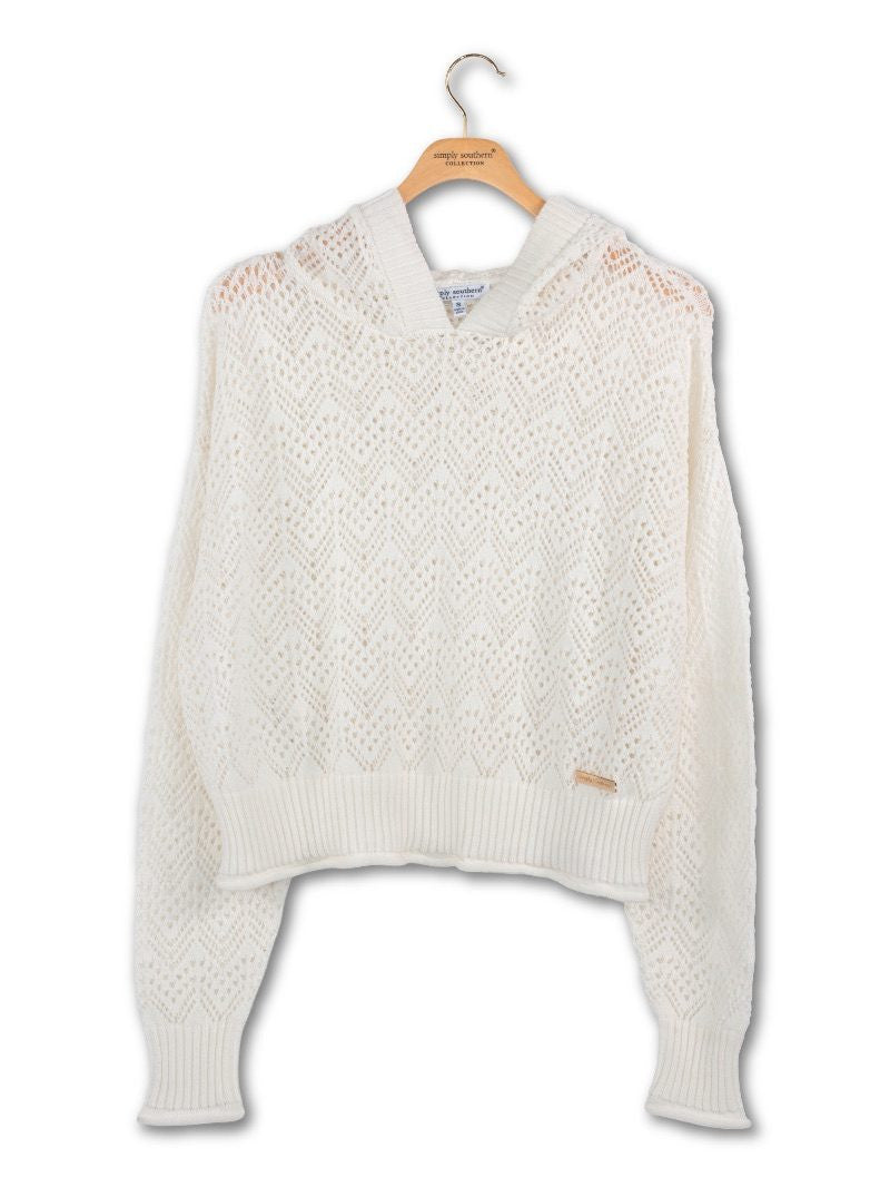 Simply Southern Open Knit Sweater Hoodie