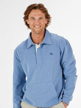 Men's Blue Collard Pullover