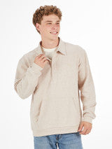 Men's Beige Collard Pullover