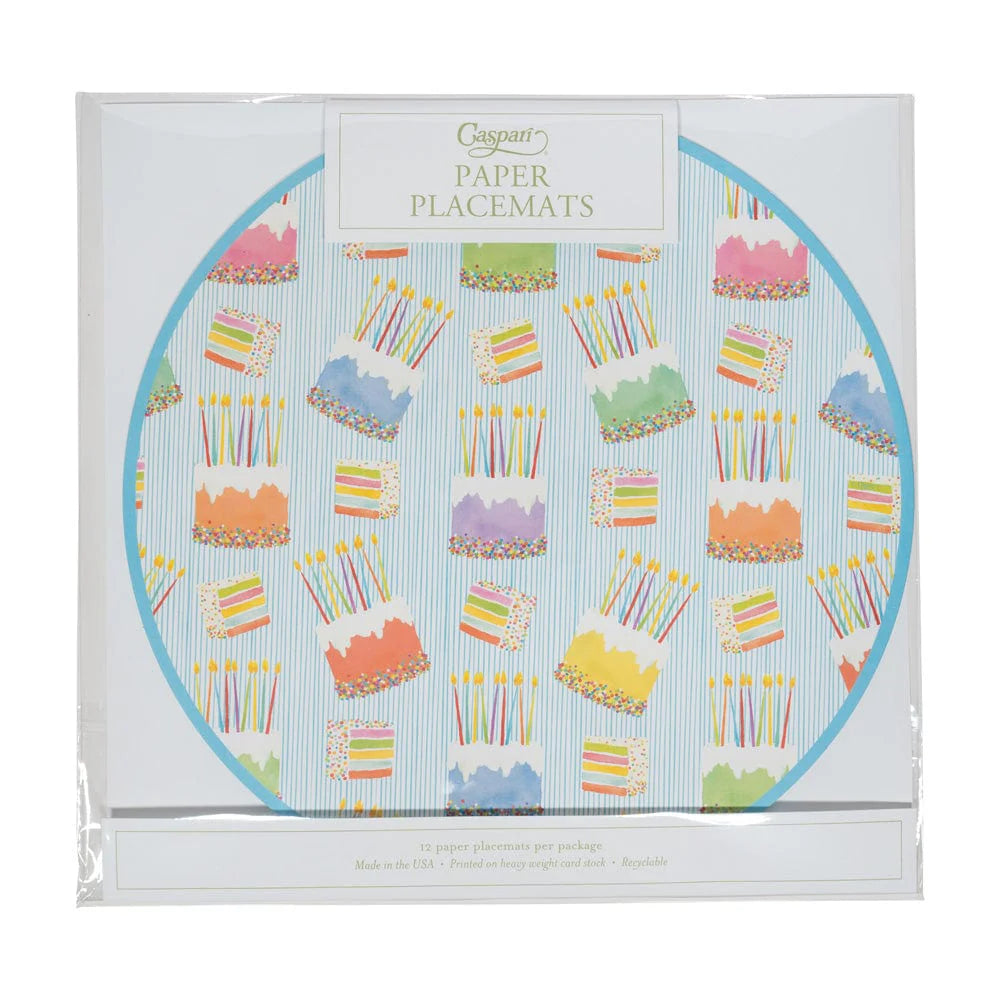 Birthday Cake Placemats - 12 Per Package