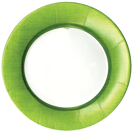 Linen Border Paper Dinner Plates