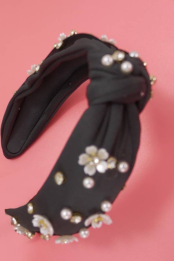 Flower + Pearl Headband