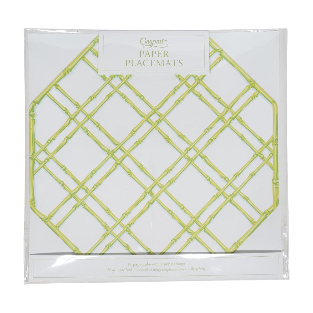 Bamboo Screen Moss Green Placemats - 12 Per Package