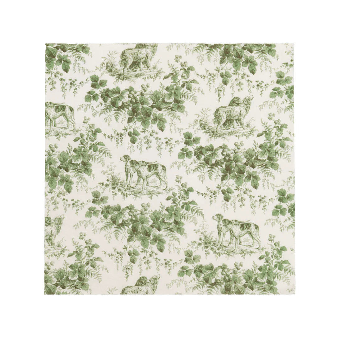 Hunting Toile Evergreen Cocktail Napkins