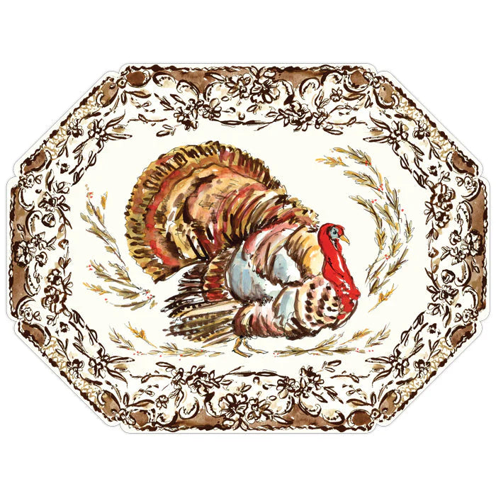Turkey with Hay Berries Posh Die-Cut Placemats