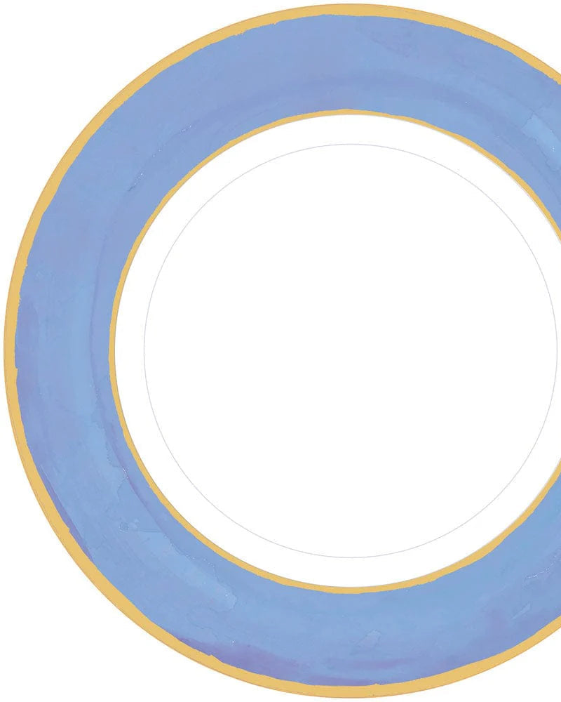 Caspari Watercolor Blue Luxury Paper Dinner Plates