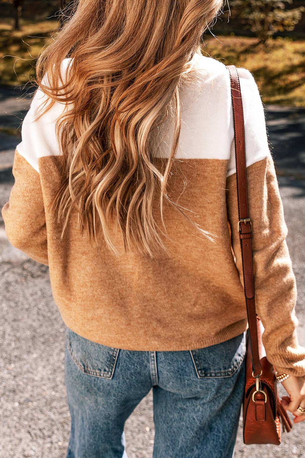 Tan & White Sweater