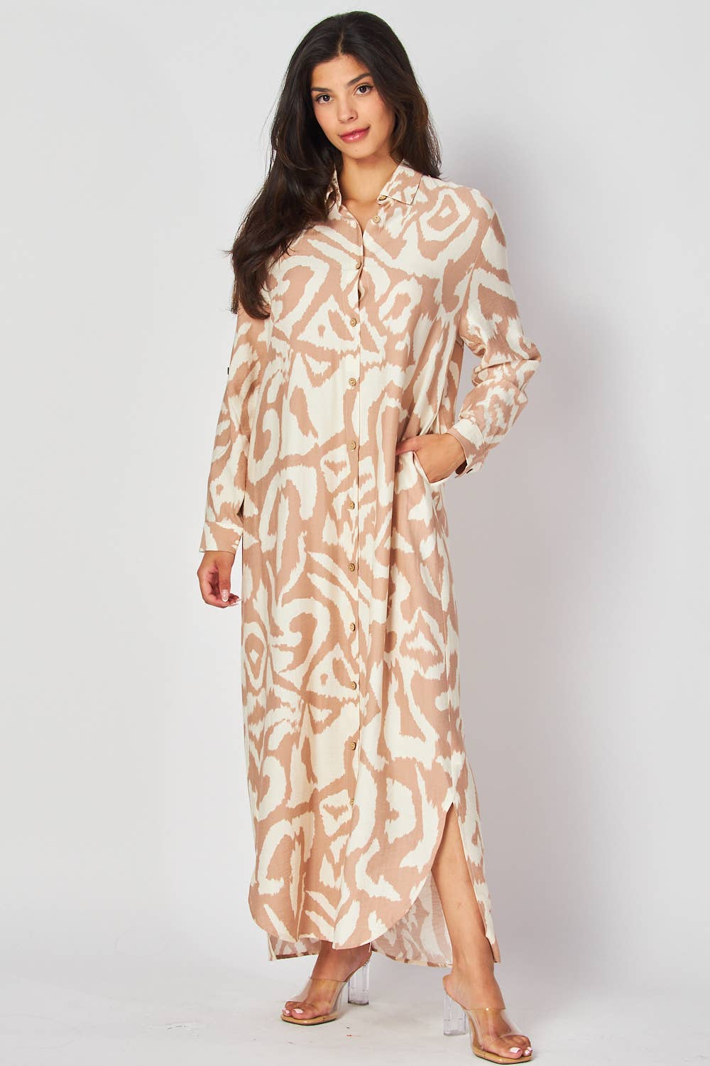 Taupe Button Down Maxi