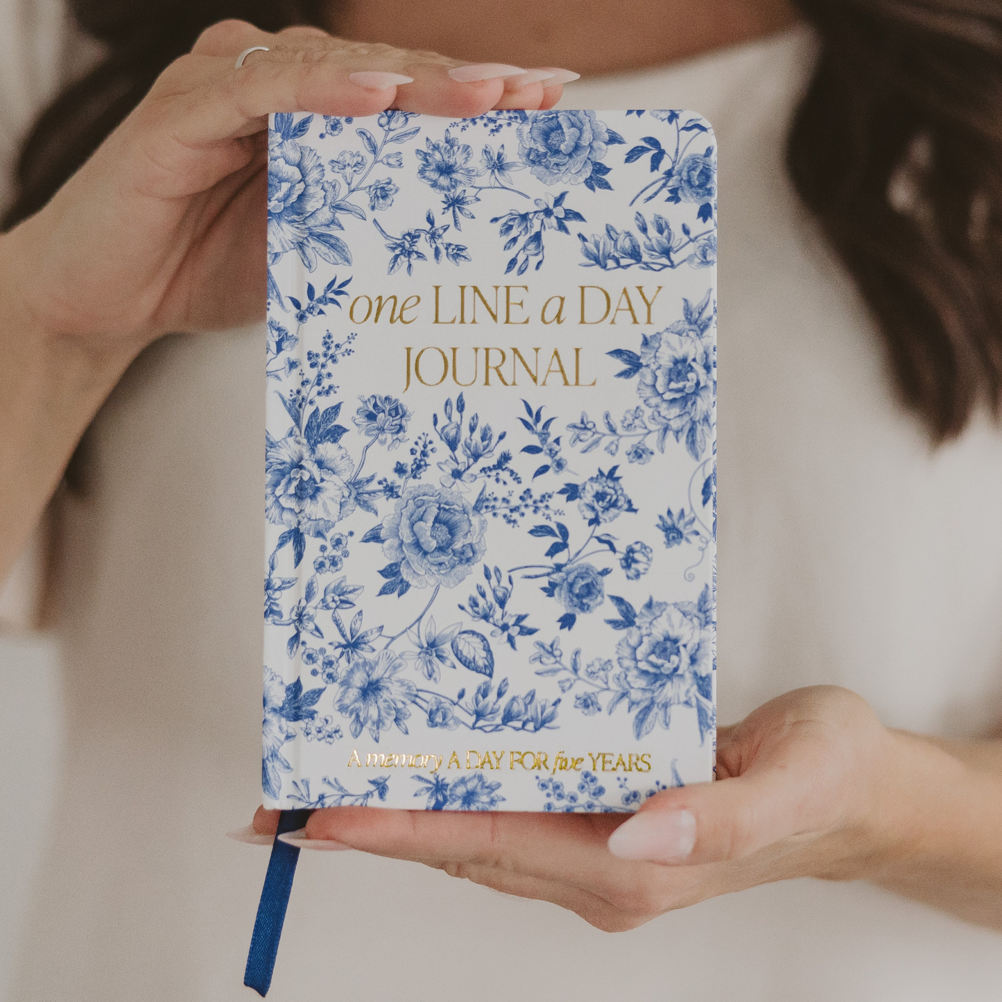 One Line A Day Fabric Journal - Blue Delft