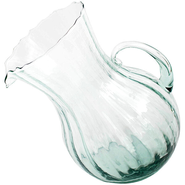 Glass Ribbed Tilted Pitcher