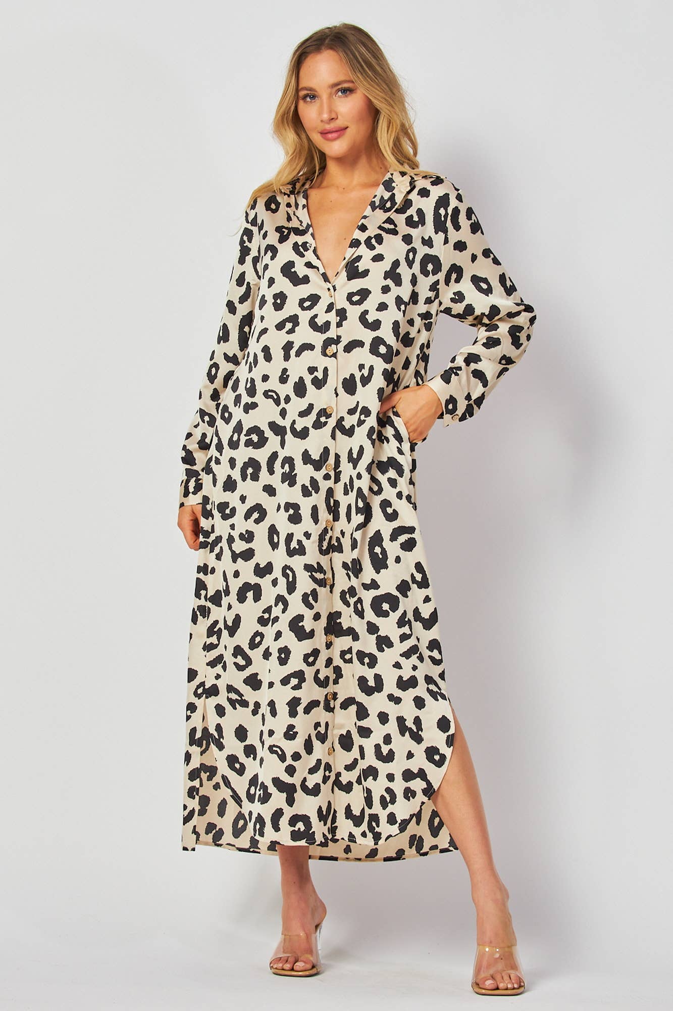 Leopard Button Down Maxi