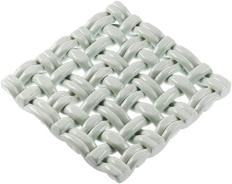 Skyros 8" Hand Woven Trivet - Sheer Blue