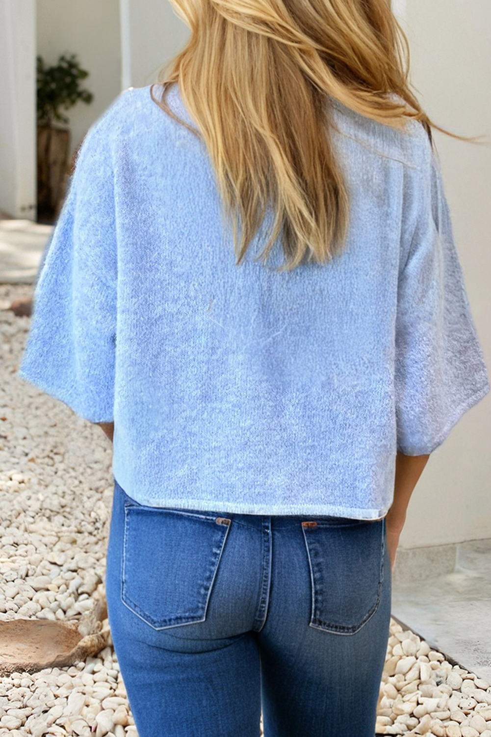 3/4 Sleeve Knit Button Down Spring Sweater Cardigan