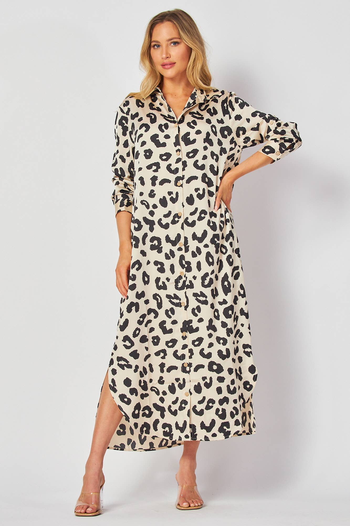 Leopard Button Down Maxi