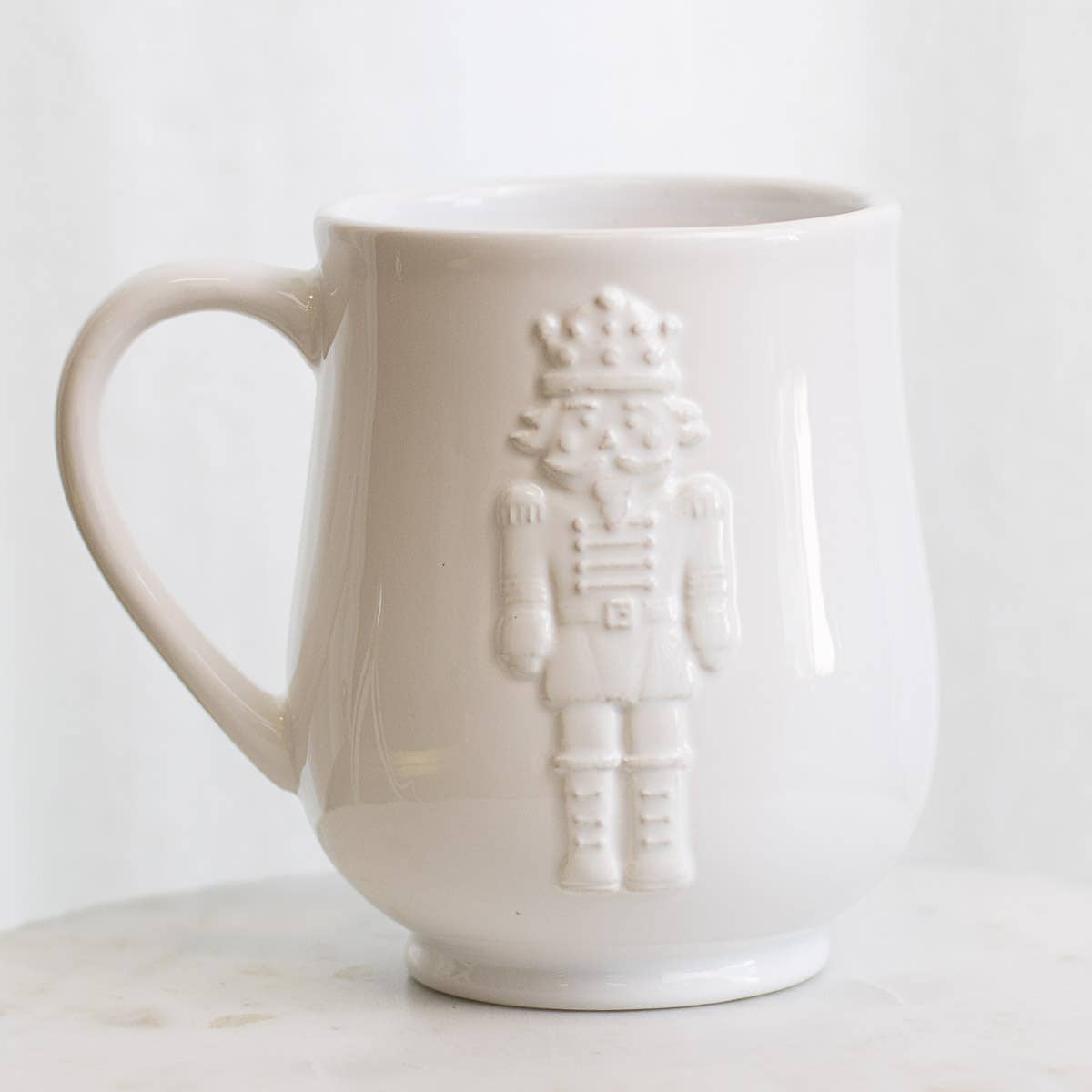 Royal Nutcracker Embossed Coffee Mug White 18oz