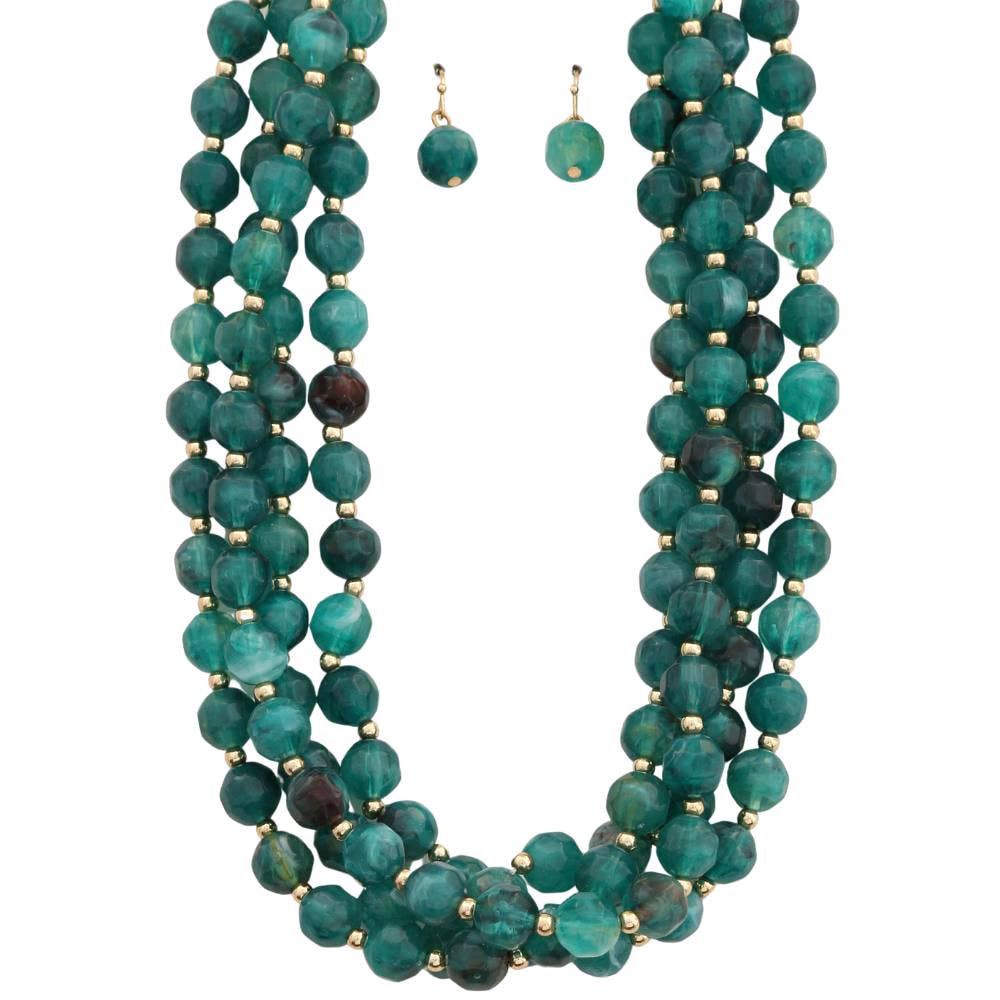 Multi Strand Natural Gemstone Necklace