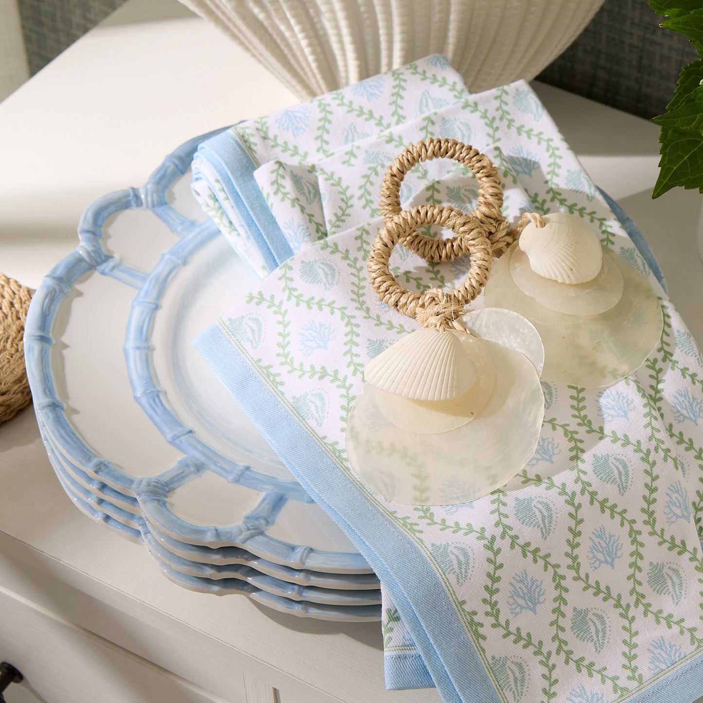 French Blue Bamboo Touch Dinner Plate