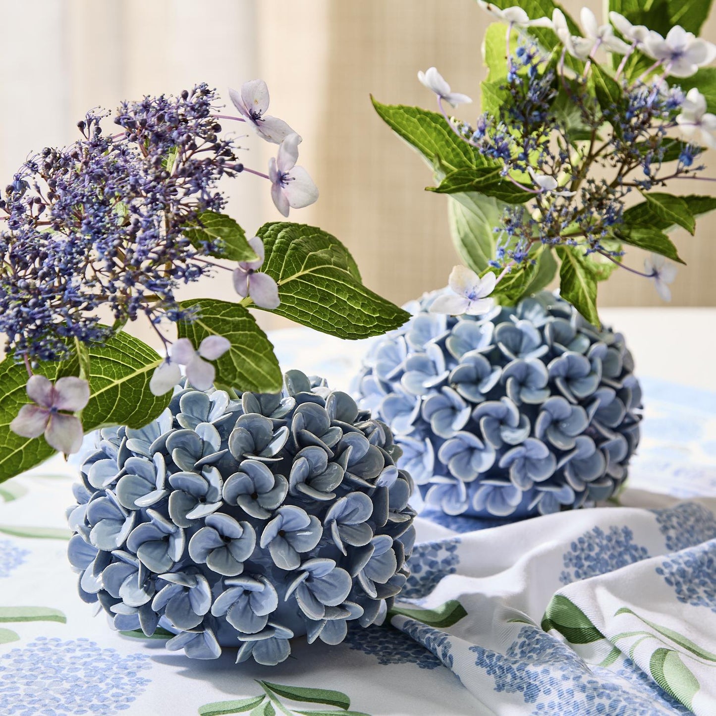 Hydrangea Flower Bud Vase / Taper Candle Holders