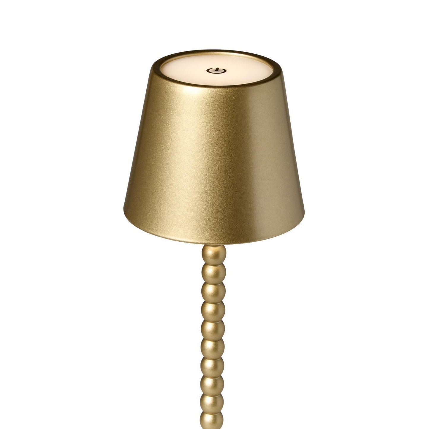 LED Cordless Gold Beaded Pole Table Lamp with Charging Base