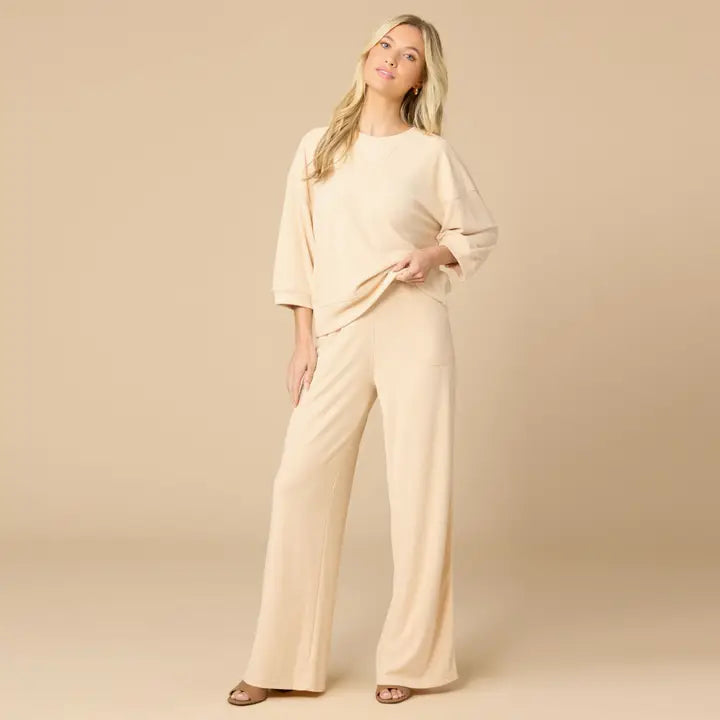 Softies Terry Crew Neck Set- Warm Sand