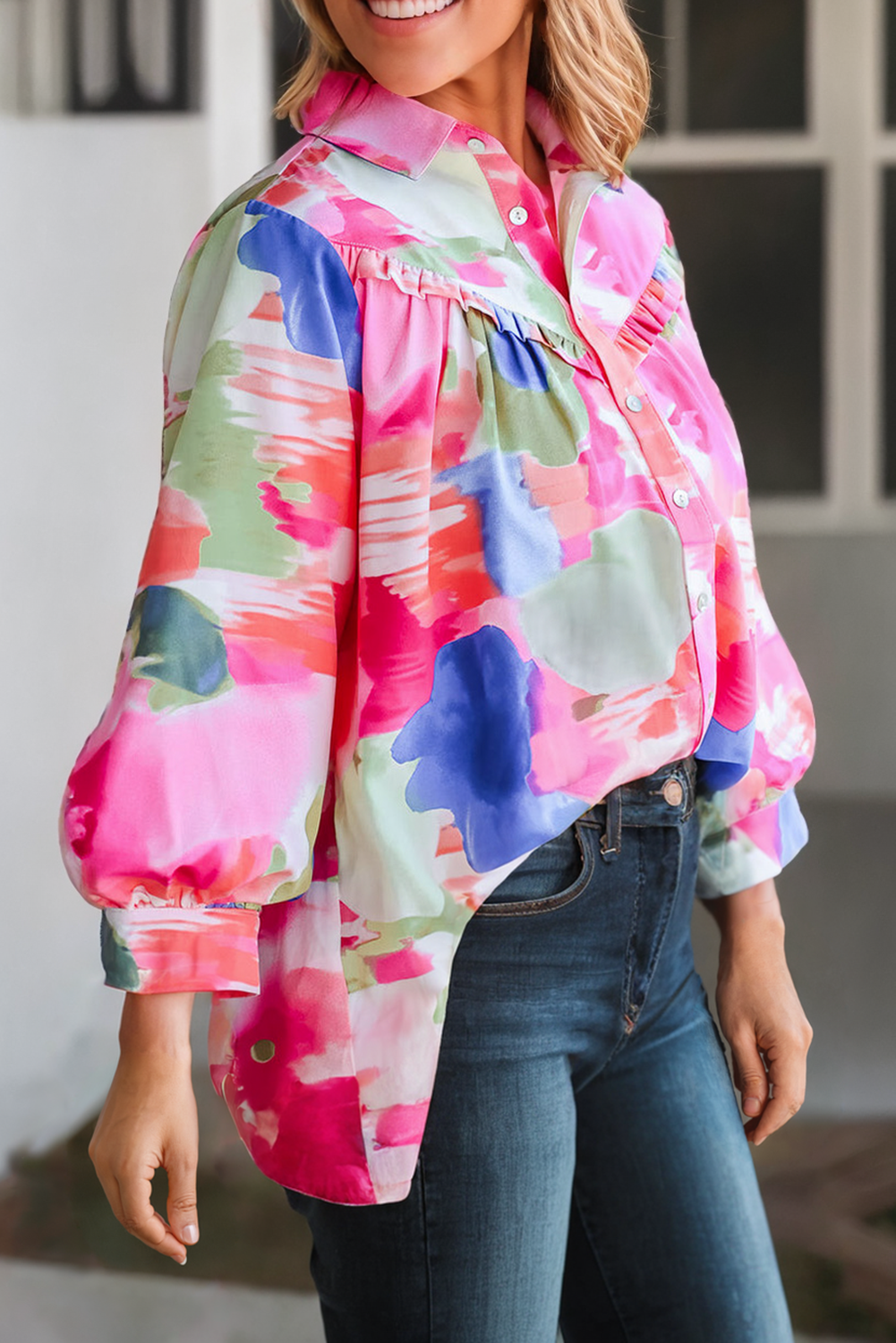 Floral Button Up Blouse