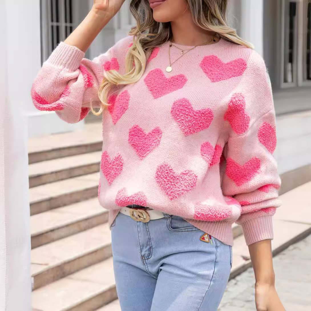 Pink Heart Sweater