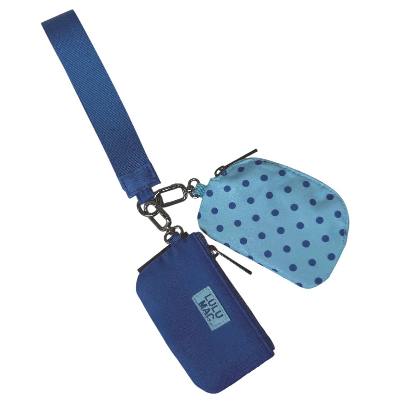 Lulu Mac Navy Blue Polka Dot Wristlet Wallet Set
