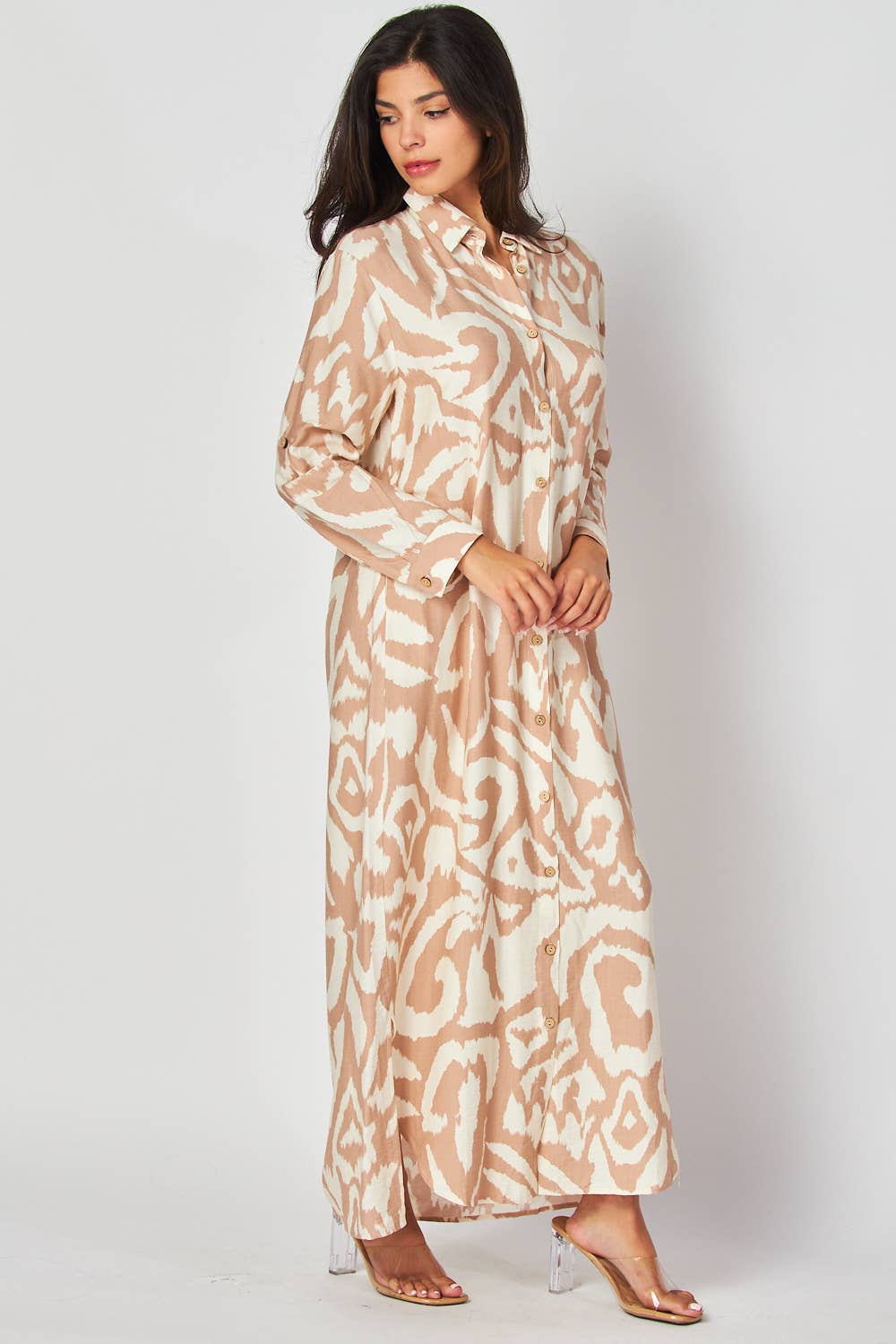 Taupe Button Down Maxi