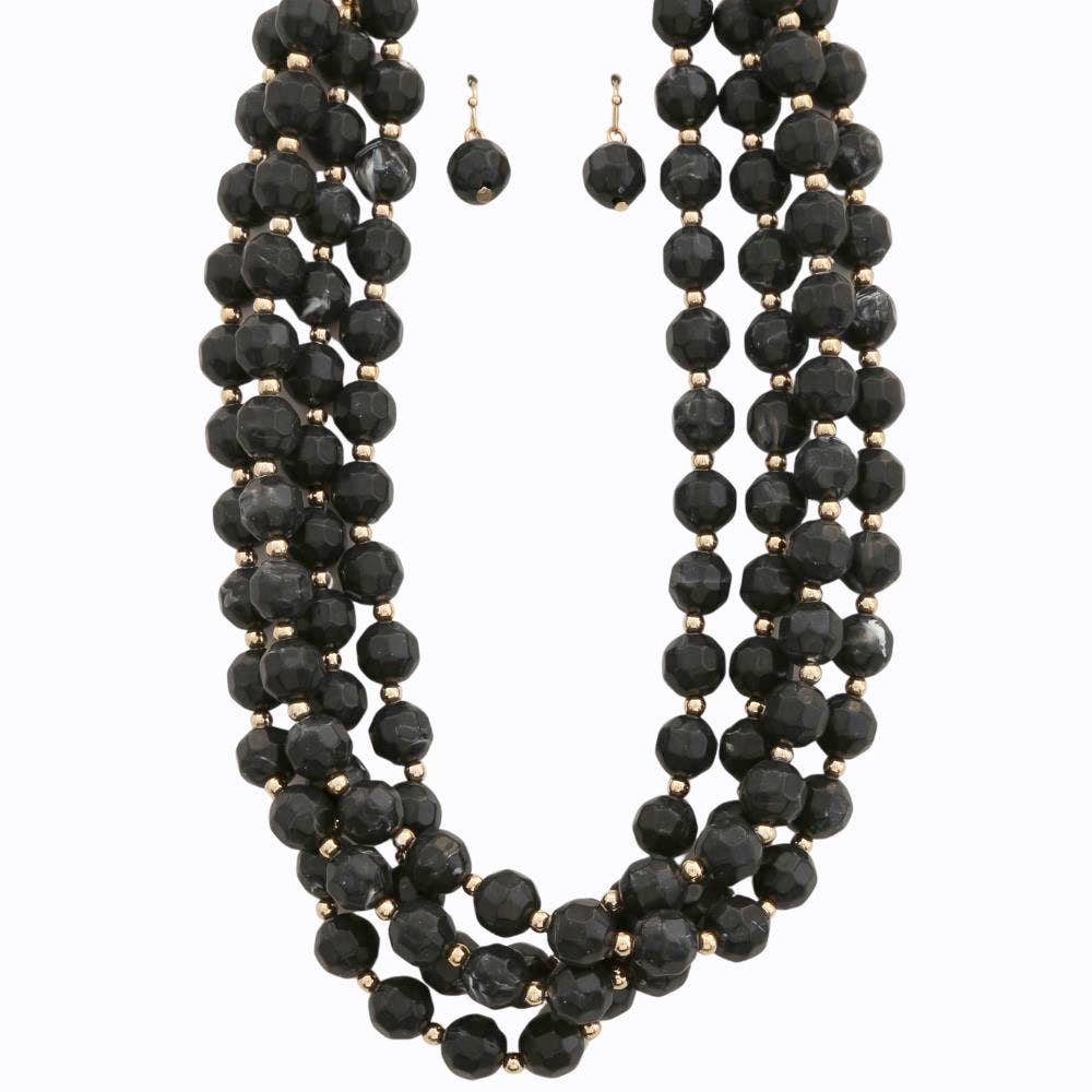 Multi Strand Natural Gemstone Necklace