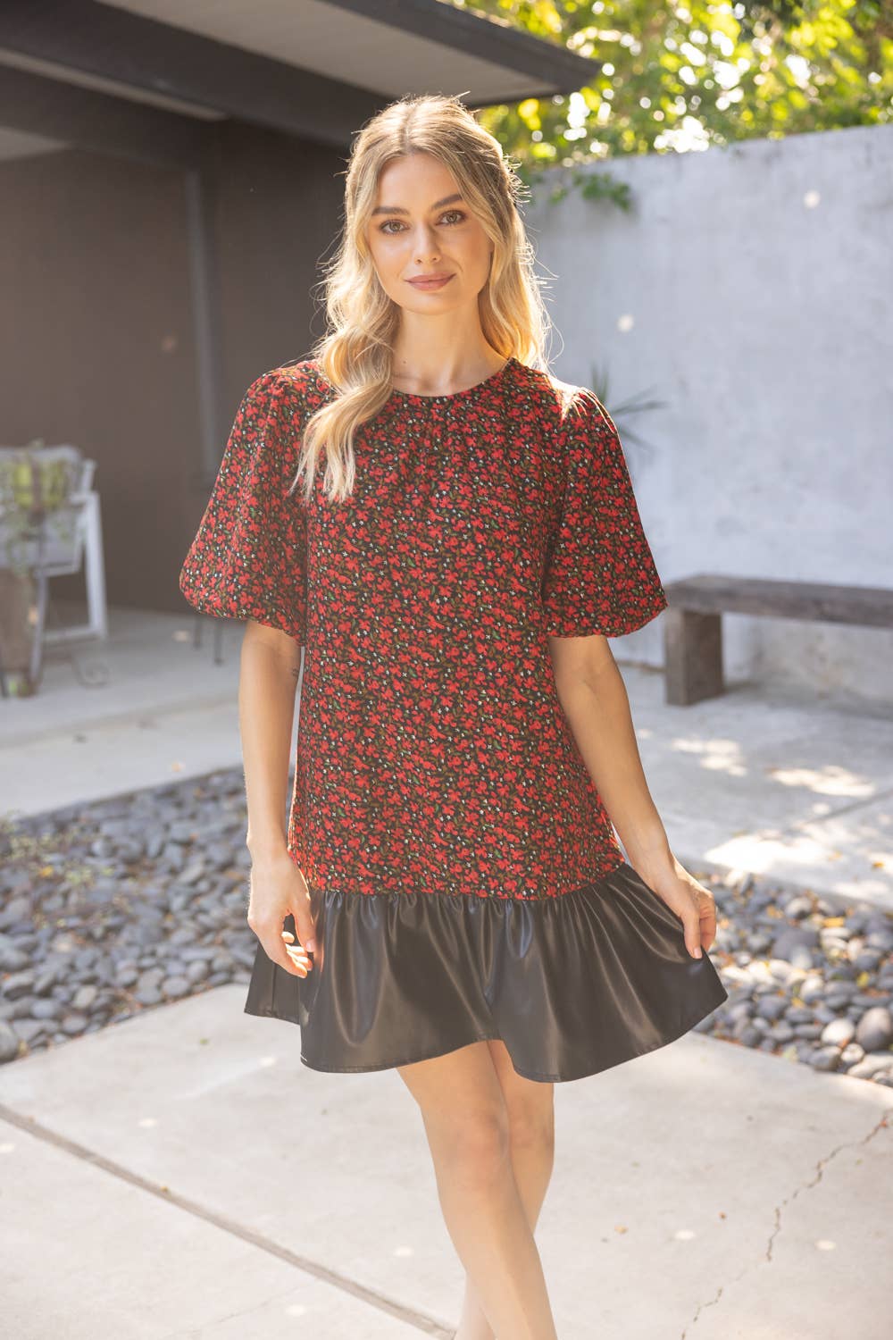 Faux Leather Dress