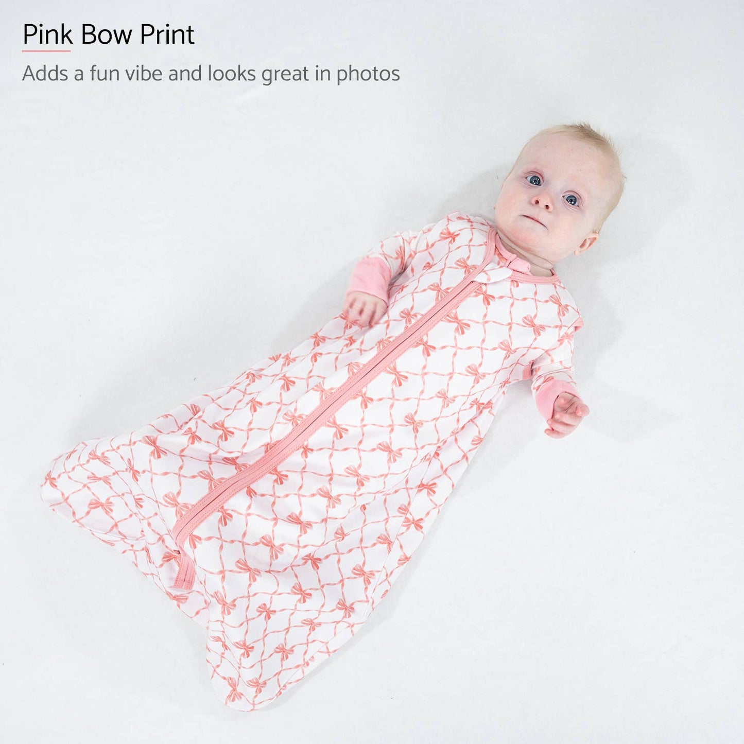 Beautiful Bows Baby Girl Sleep Sack, 100% Organic Cotton