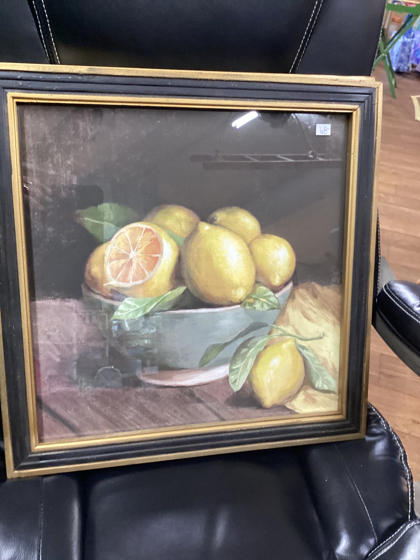 Lemon Prints in Black and Gold Frame