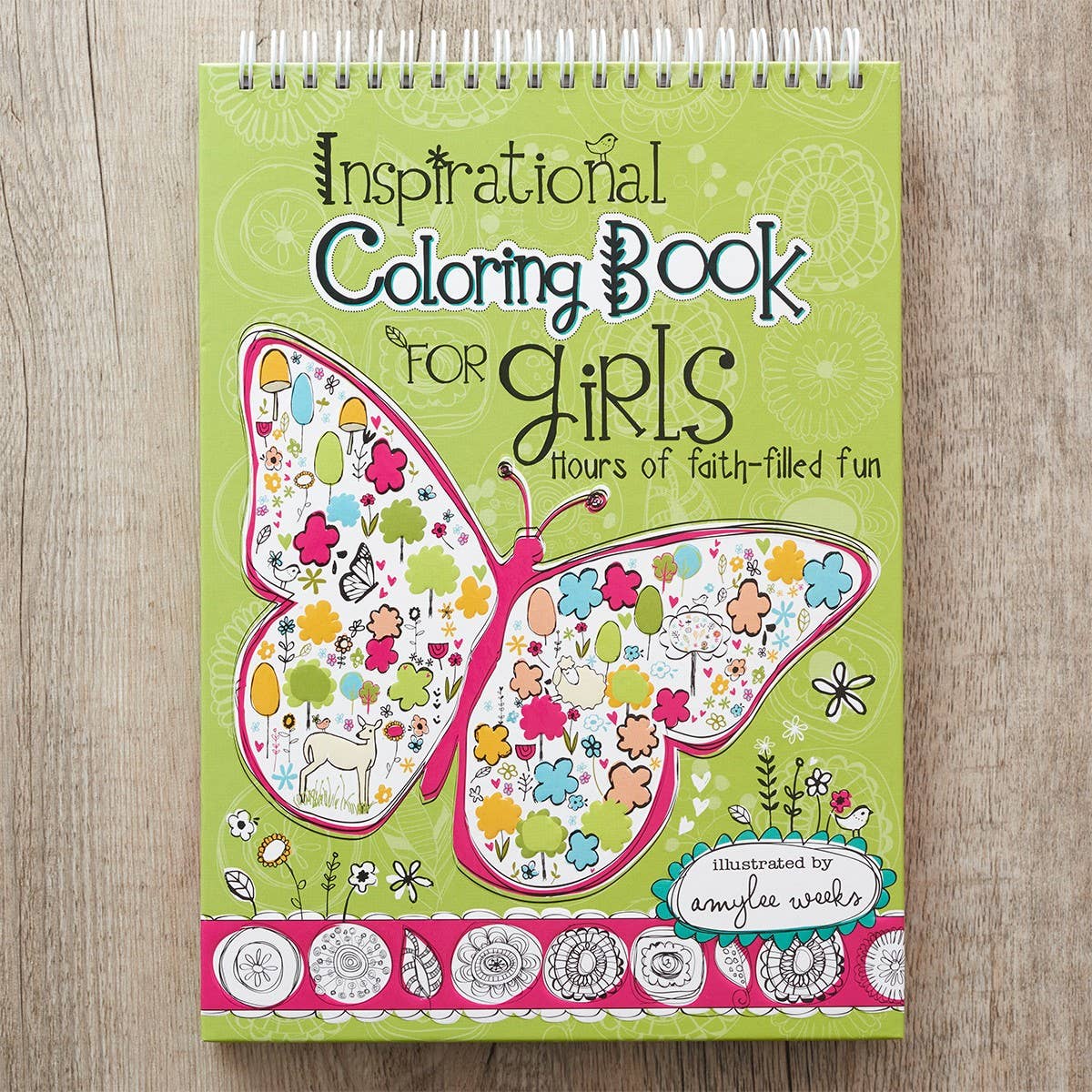 Wirebound Inspirational Coloring Book for Girls
