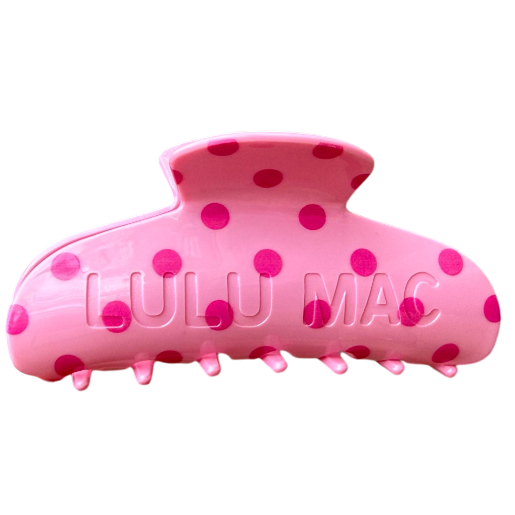 Lulu Mac Pink Polka Dot Hair Clip