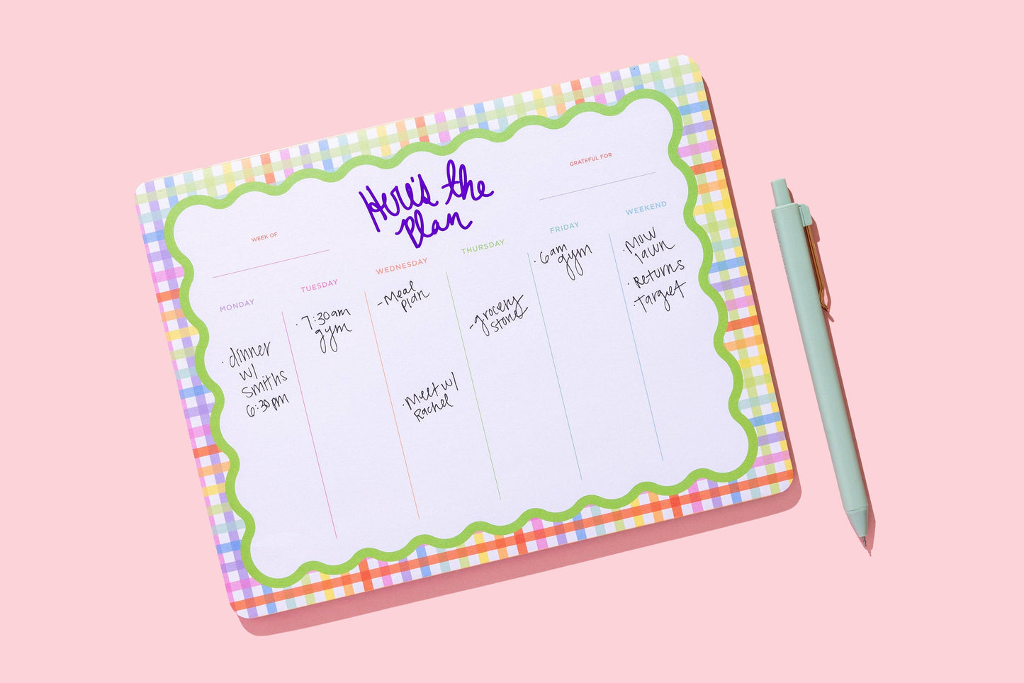 Weekly Planner - "Here's The Plan" - 52 Sheets