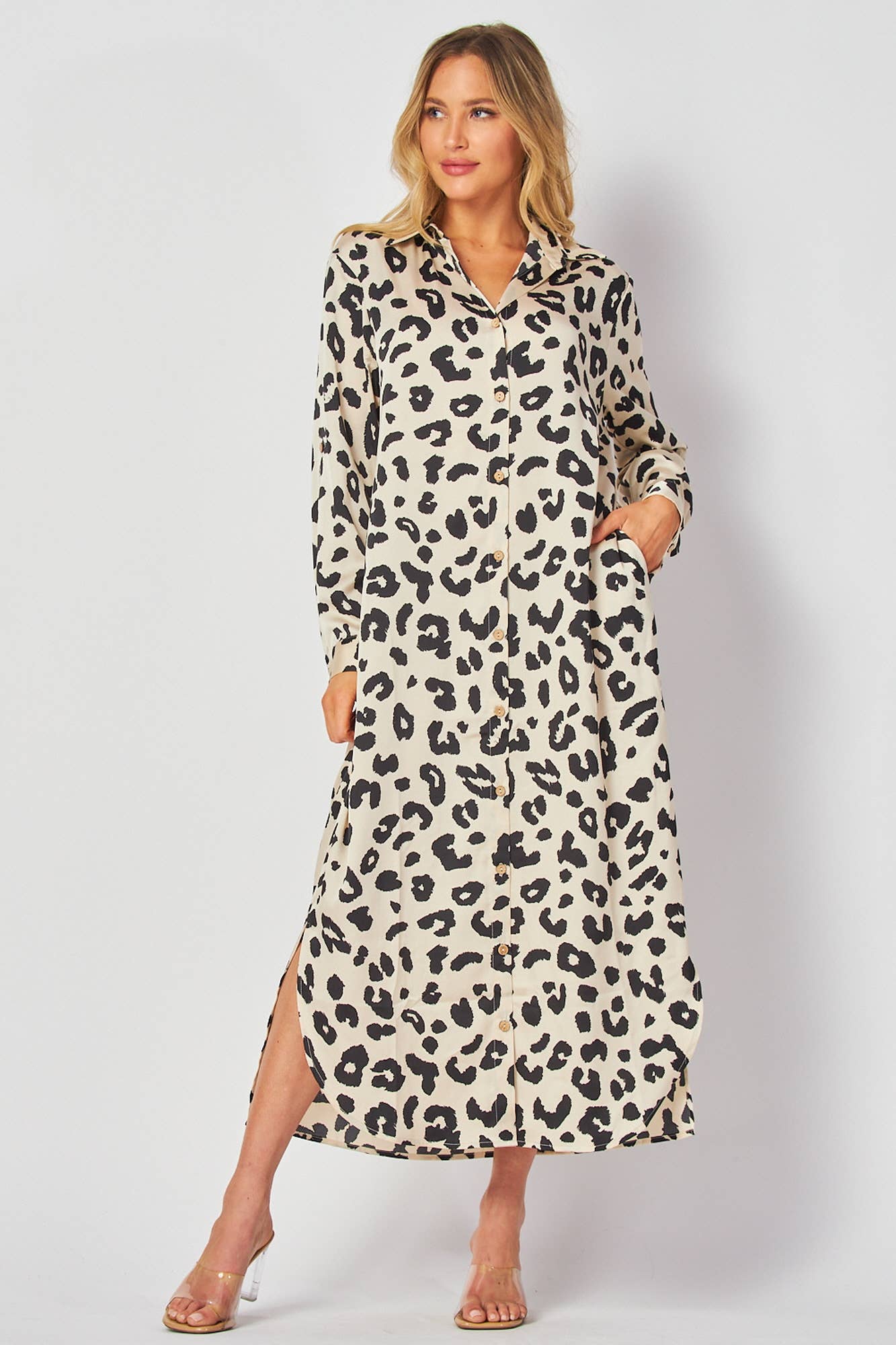 Leopard Button Down Maxi