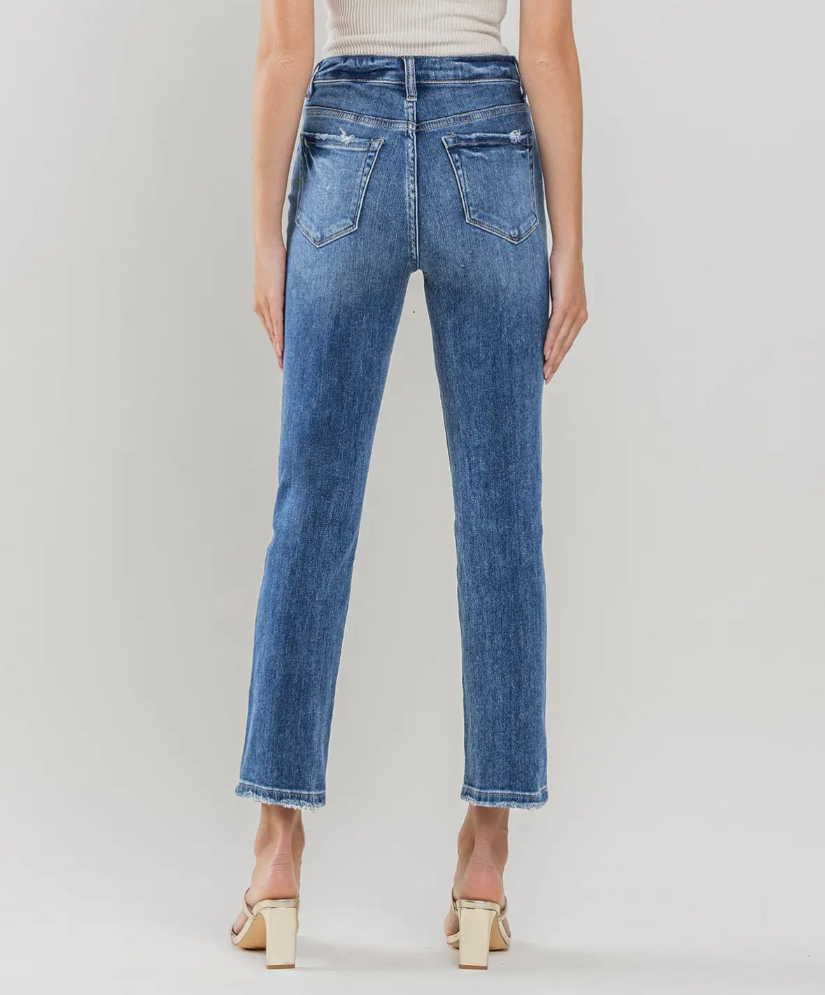 Shirley - Super High Rise Ankle Slim Straight Jeans