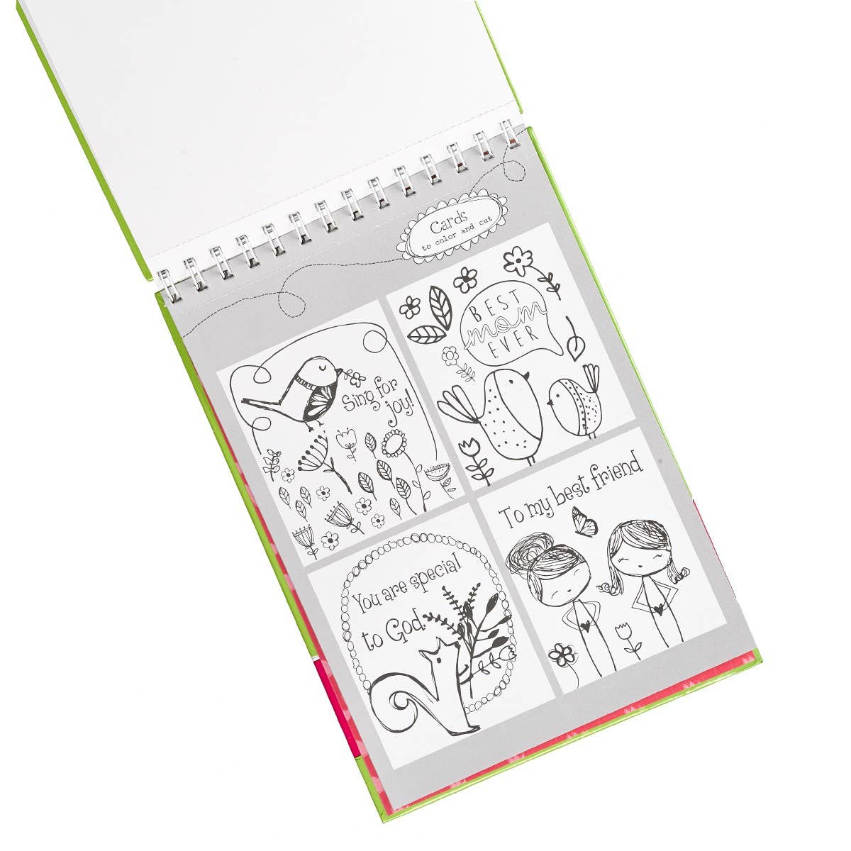 Wirebound Inspirational Coloring Book for Girls