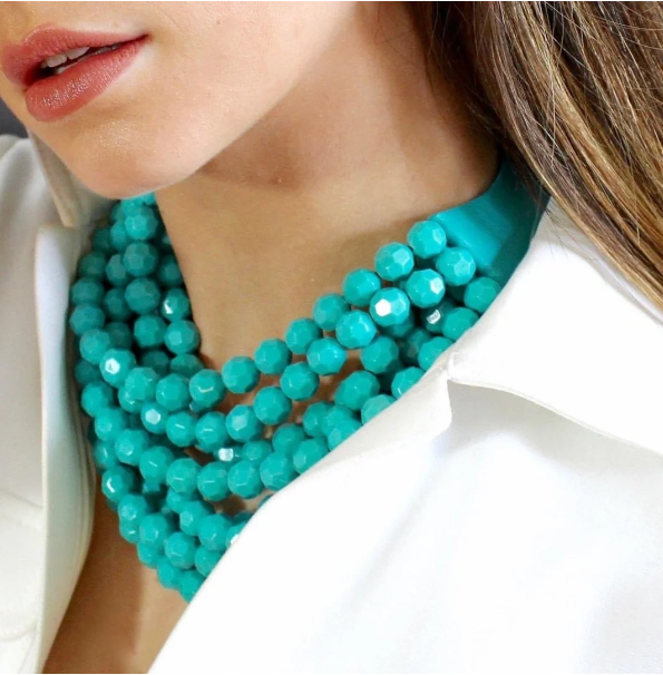 Beaded Magnetic Necklace - Turquoise