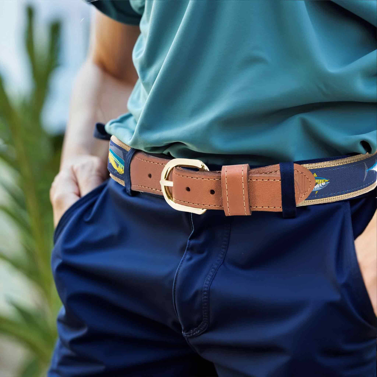Offshore Slam Men's Woven Ribbon Belt
