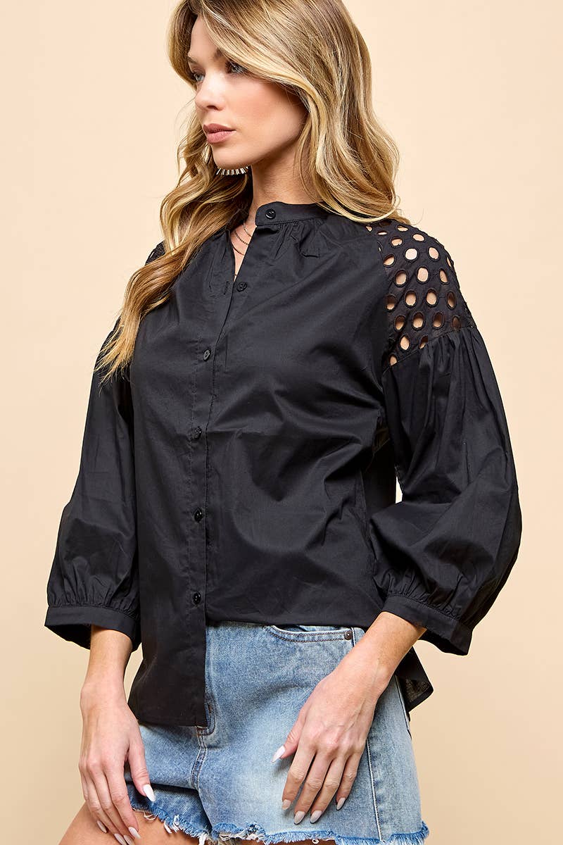 Hollow Sleeved Top
