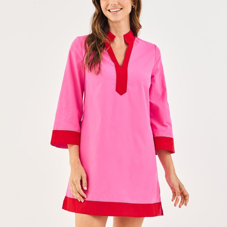 Mary Square Pink and Red Brenda Mini Dress