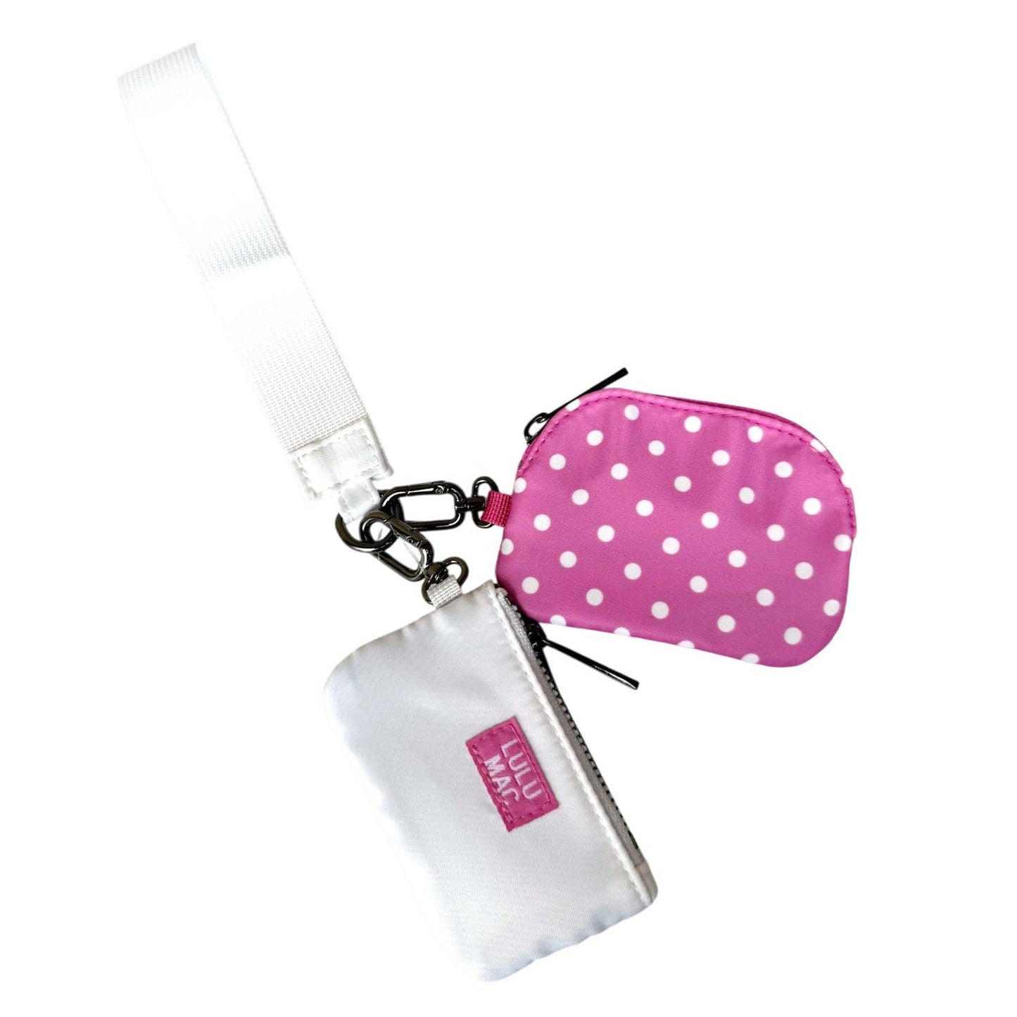 Lulu Mac Hot Pink and White Polka Dot Wristlet