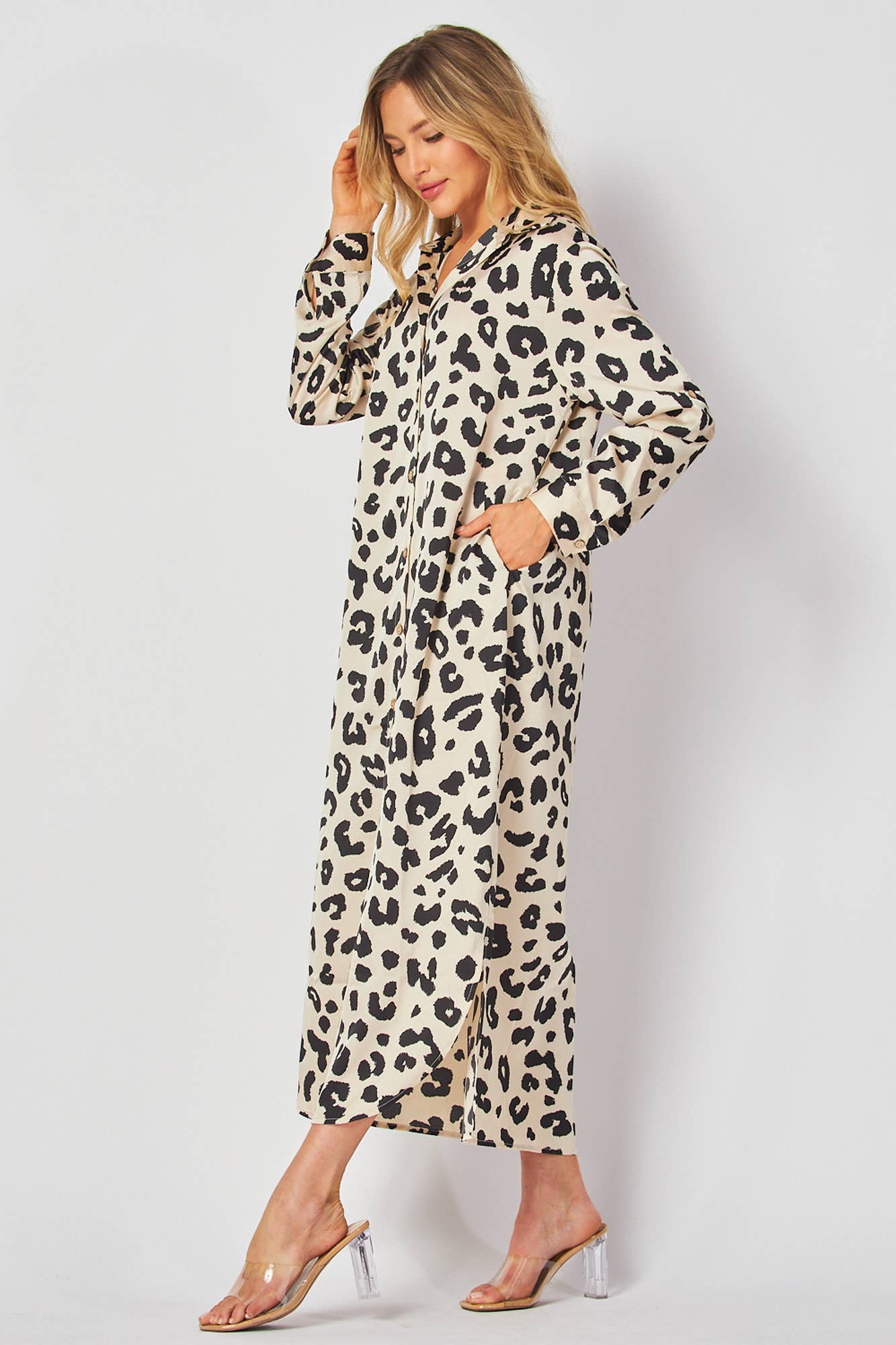 Leopard Button Down Maxi