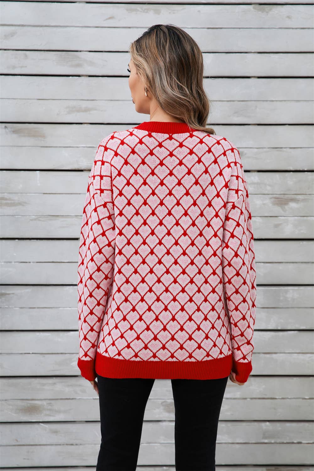 Crew Neck Heart Sweater
