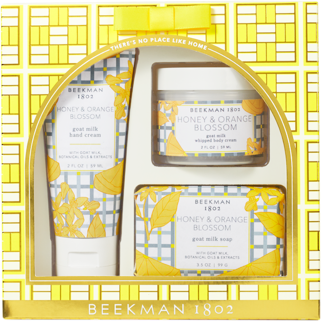 Beekman 1802 Honey & Orange Blossom Lotion, Soap, and Whipped Body Cream Set