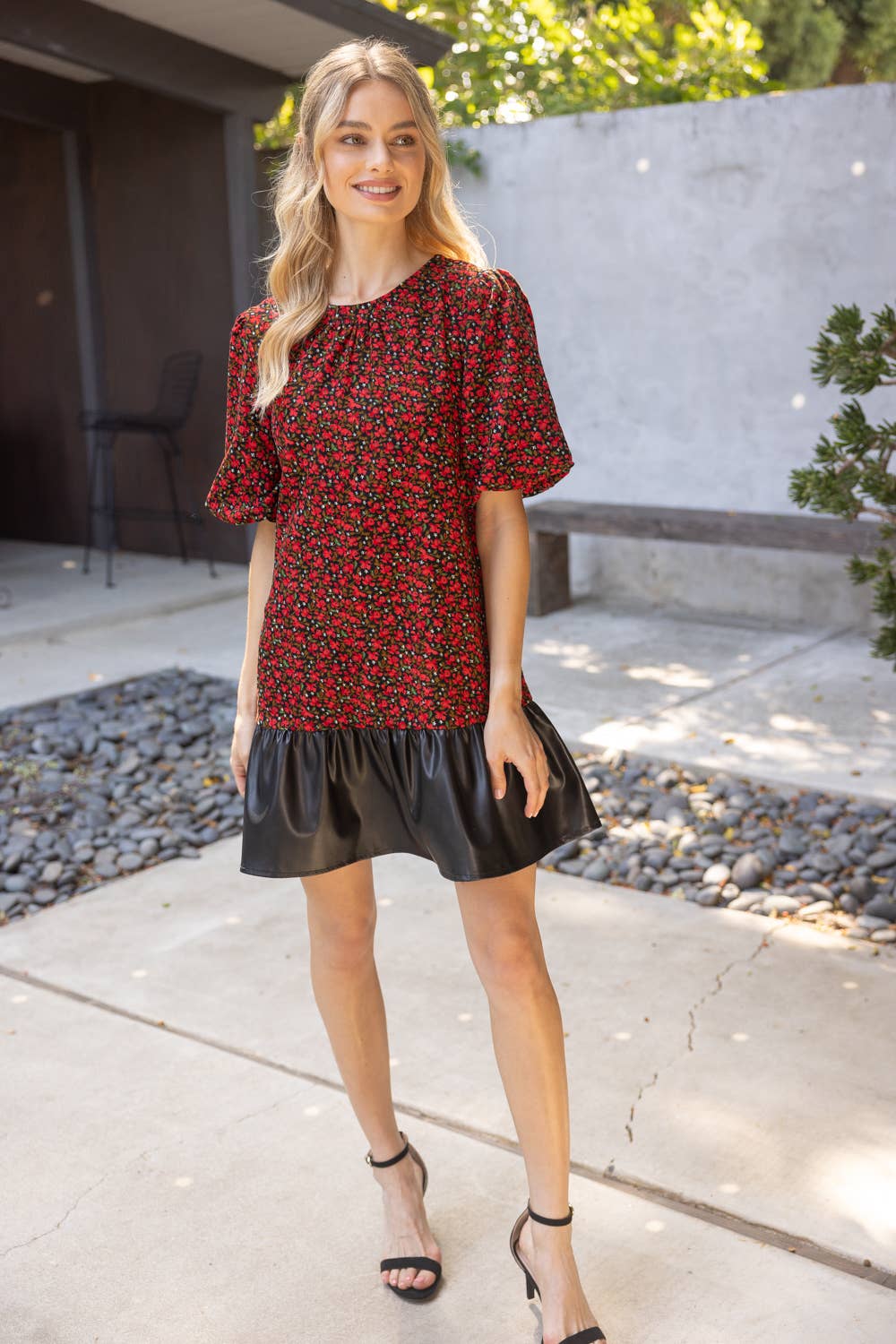 Faux Leather Dress