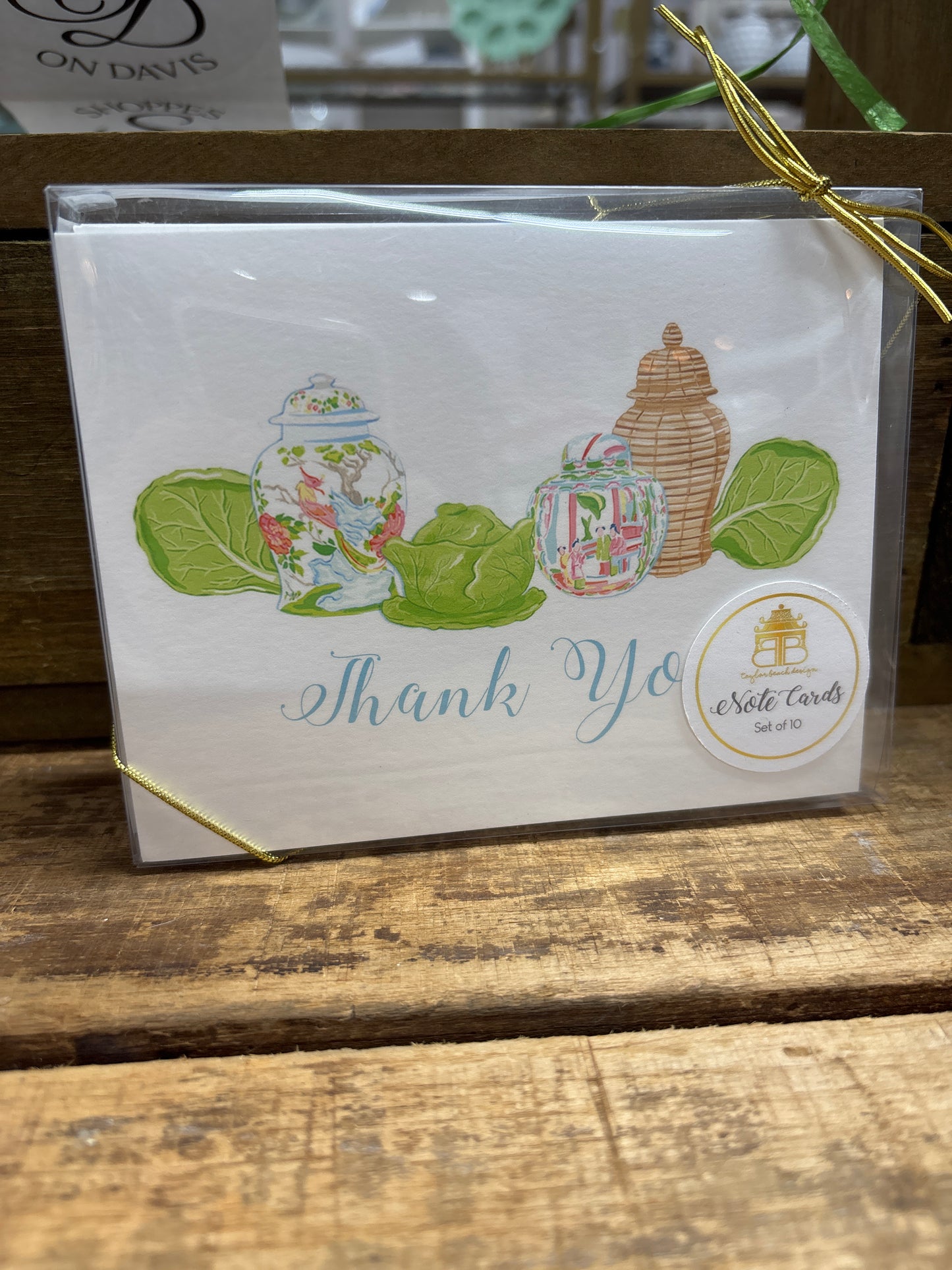 Ginger Jar Cabbage Thank You Folded Note Cards