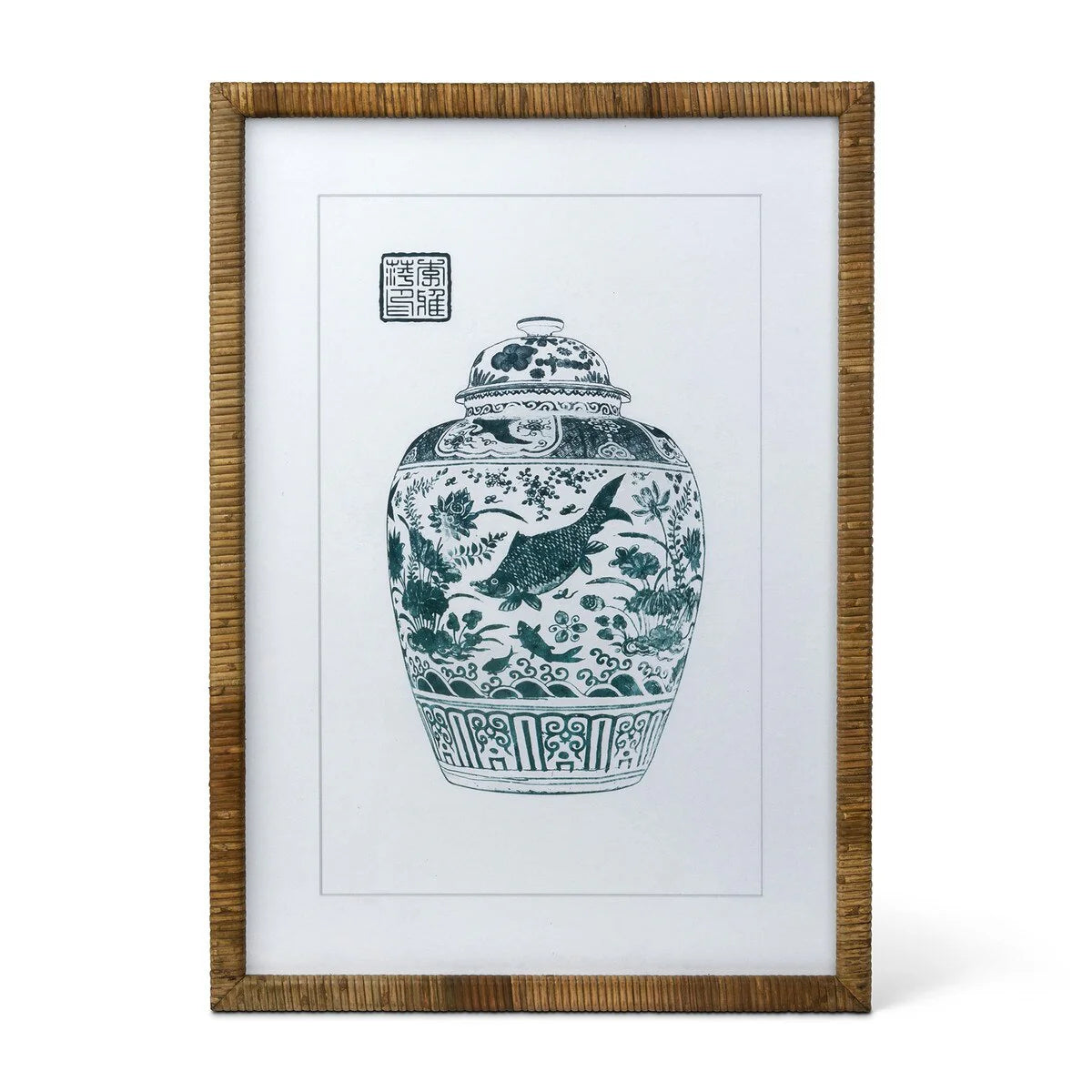 Lotus Framed Ginger Jar Wall Art