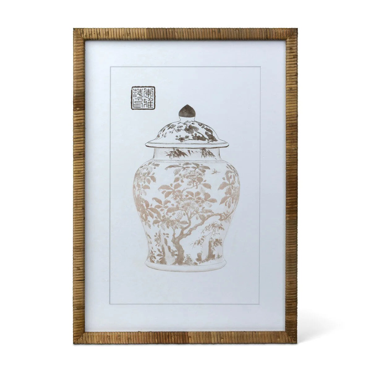 Lotus Framed Ginger Jar Wall Art